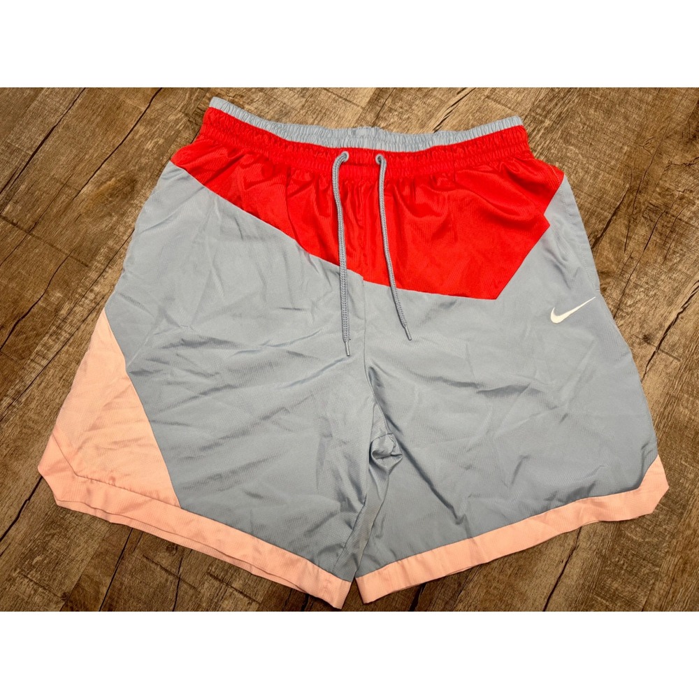 Nike Mens Colorblock Ripstop Athletic Shorts Blue Red Pink Size‎ Large